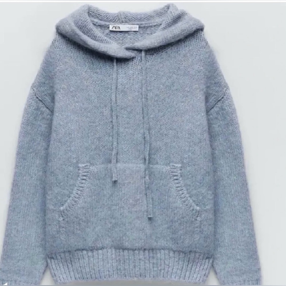 Zara Soft Gray Cowl Neck Sweater - Picture 2 of 7
